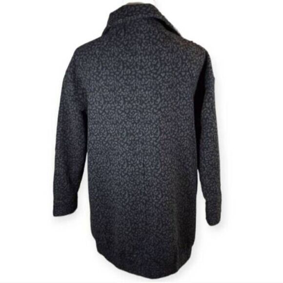 H&M CHARCOAL GRAY LEOPARD PRINT WOOL COAT SZ.6 EUC. - Picture 7 of 10